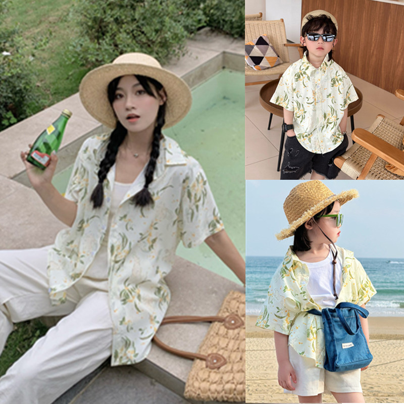 Plant Parent Clothing - ビーチ家族休暇ルックシャツ父母と娘息子休日服休日親子マッチング同じ服