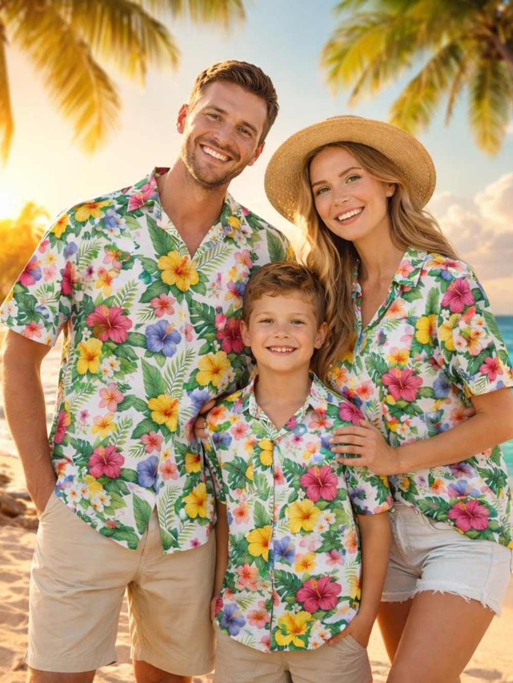 Plant Parent Clothing - 夏子供用シャツ熱帯植物グラフィックプリント家族ハワイアン休暇親子シャツ子供服へのギフト