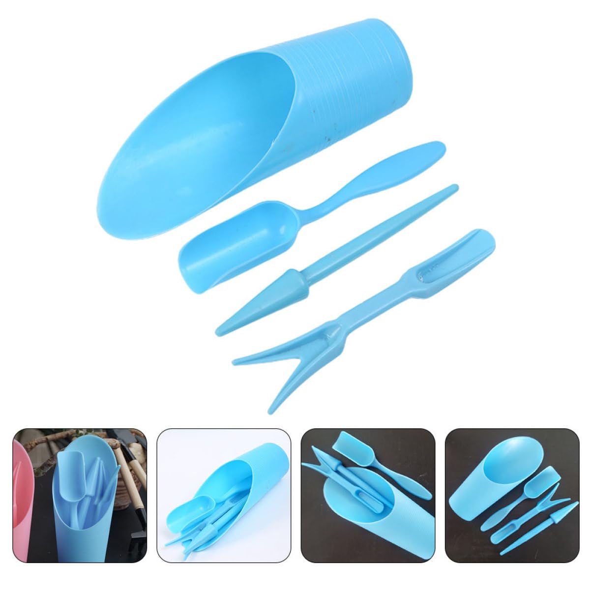 4 ピース/セット、プラスチック耐久性のあるバケツシャベル鉢 - Plant Parent Tools のレビューと価格