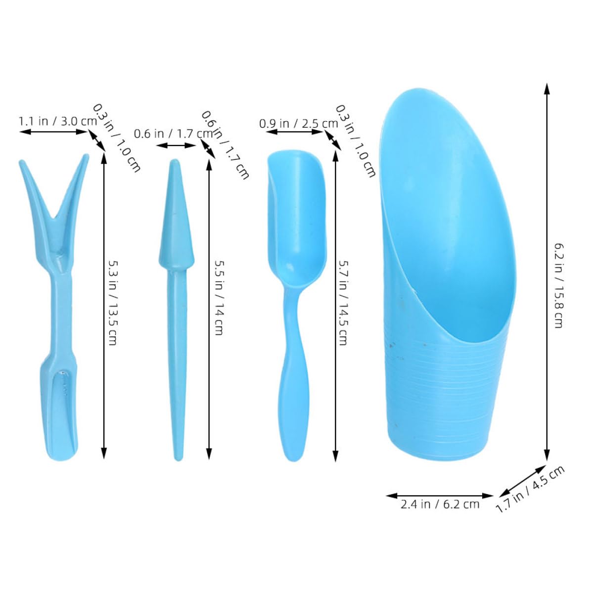 4 ピース/セット、プラスチック耐久性のあるバケツシャベル鉢 - Plant Parent Tools のレビューと価格