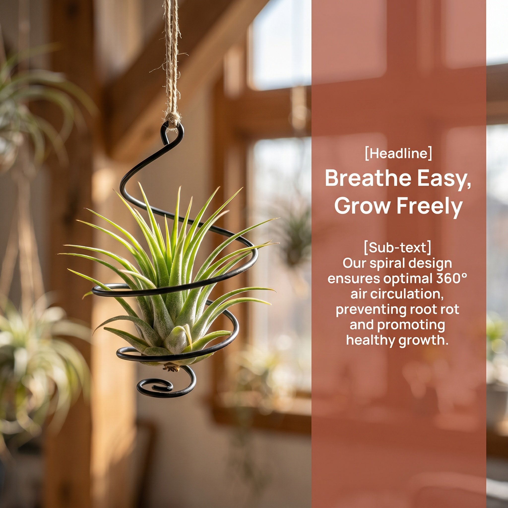 18個入り吊り下げ式エアプラントホルダー、調整可能な金属製ス - Air Plant Tillandsia のレビューと価格