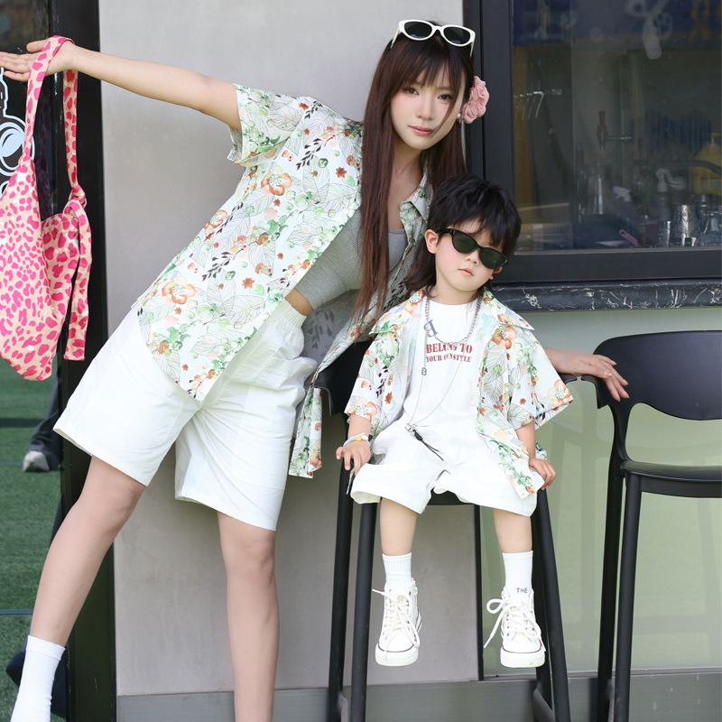 ホリデールック親子花柄シャツ家族全員休暇服父母と息子娘半袖ト - Plant Parent Clothing のレビューと価格