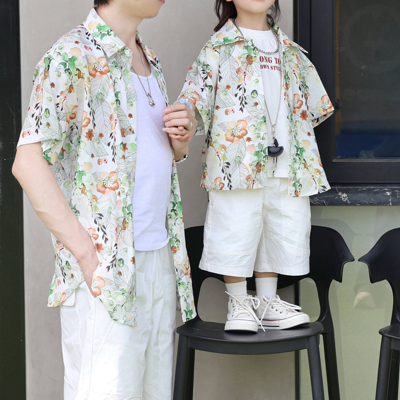 ホリデールック親子花柄シャツ家族全員休暇服父母と息子娘半袖ト - Plant Parent Clothing のレビューと価格