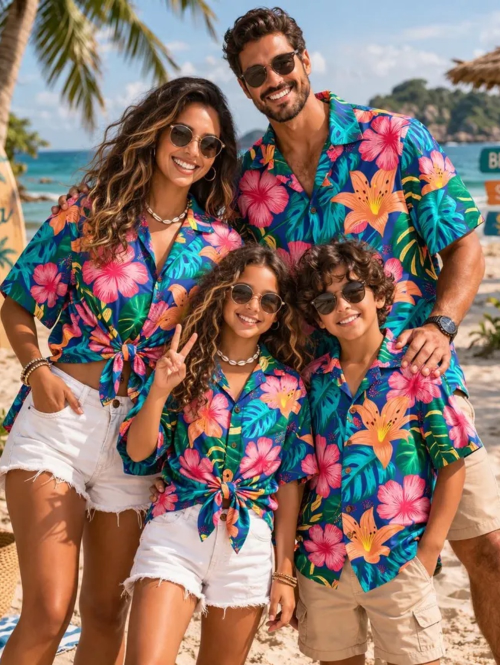 夏子供用シャツ熱帯植物グラフィックプリント家族ハワイアン休暇 - Plant Parent Clothing のレビューと価格