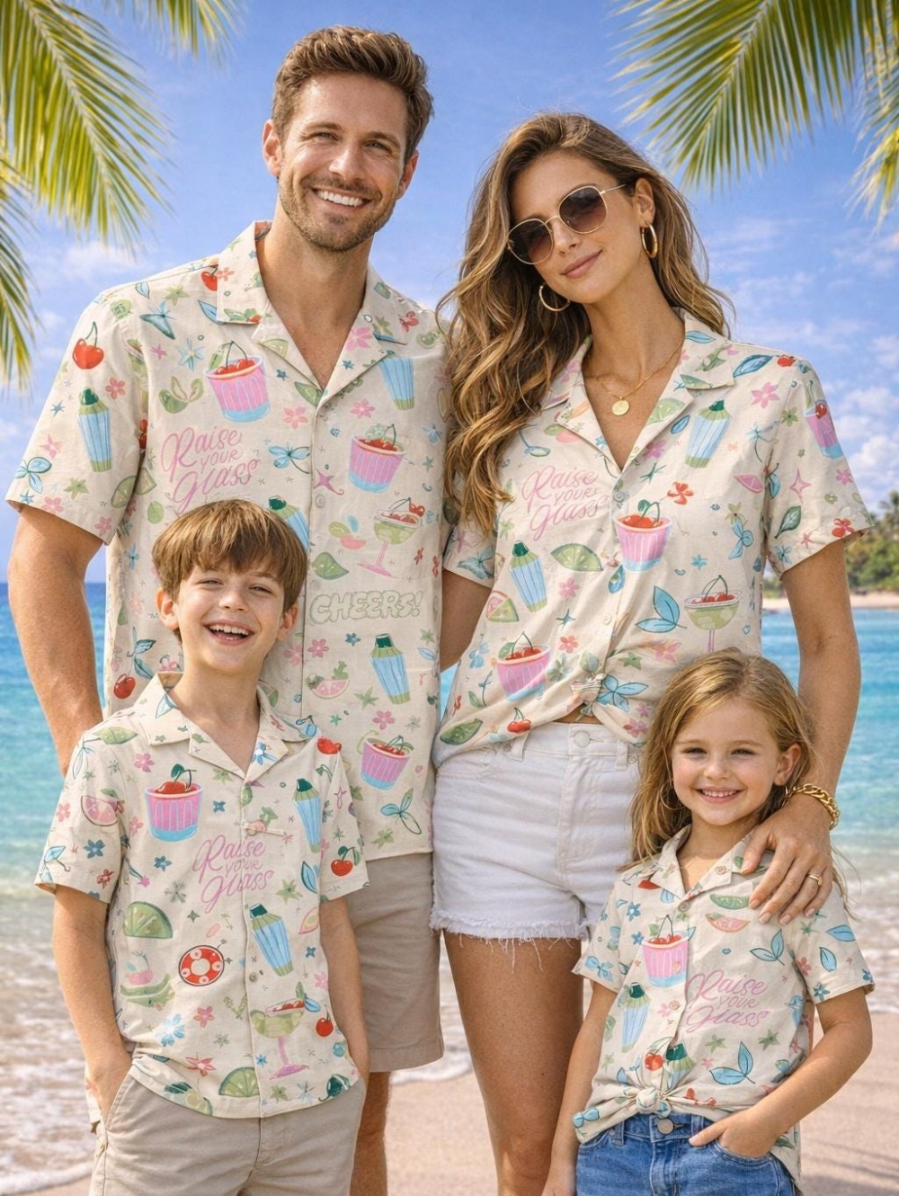 夏子供用シャツ熱帯植物グラフィックプリント家族ハワイアン休暇 - Plant Parent Clothing のレビューと価格