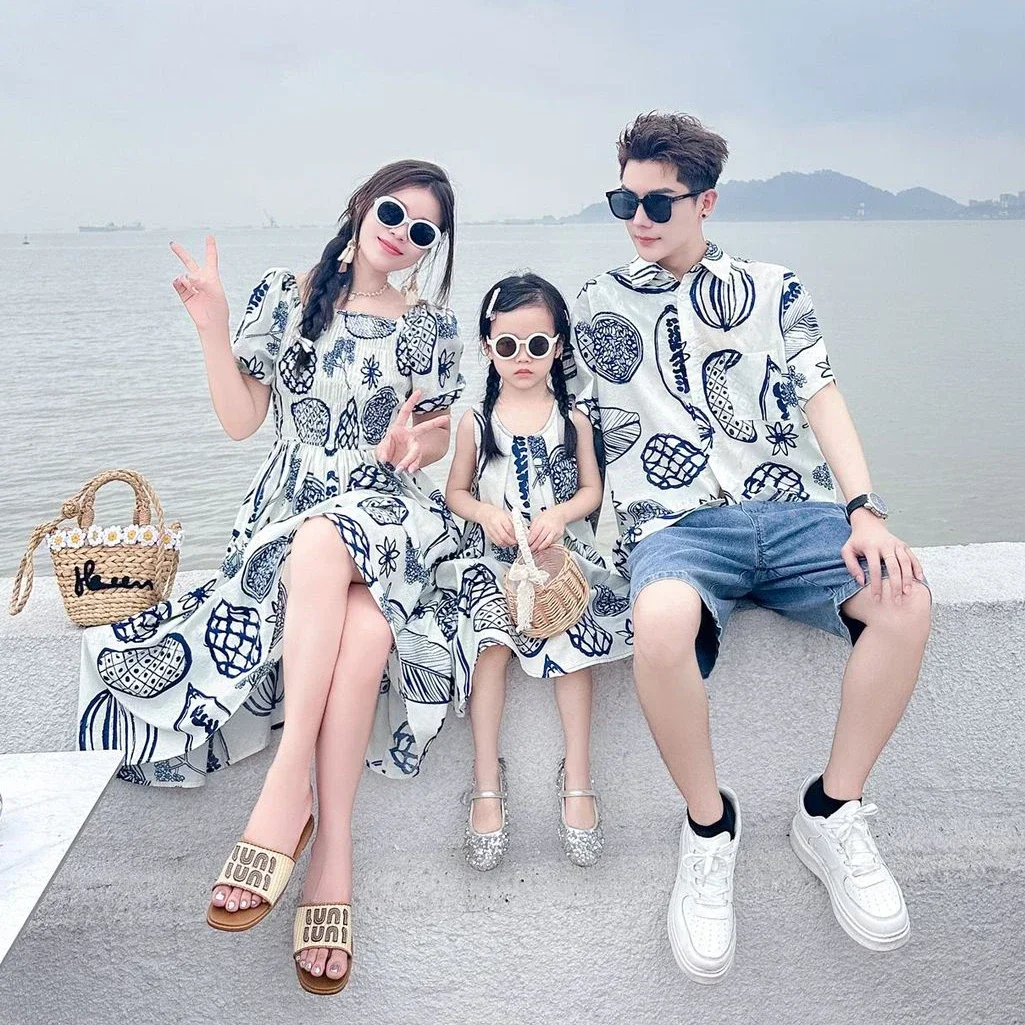 女性スモックドレス韓国姉妹家族服ママ娘兄弟服親子ドレスお父さ - Plant Parent Clothing のレビューと価格