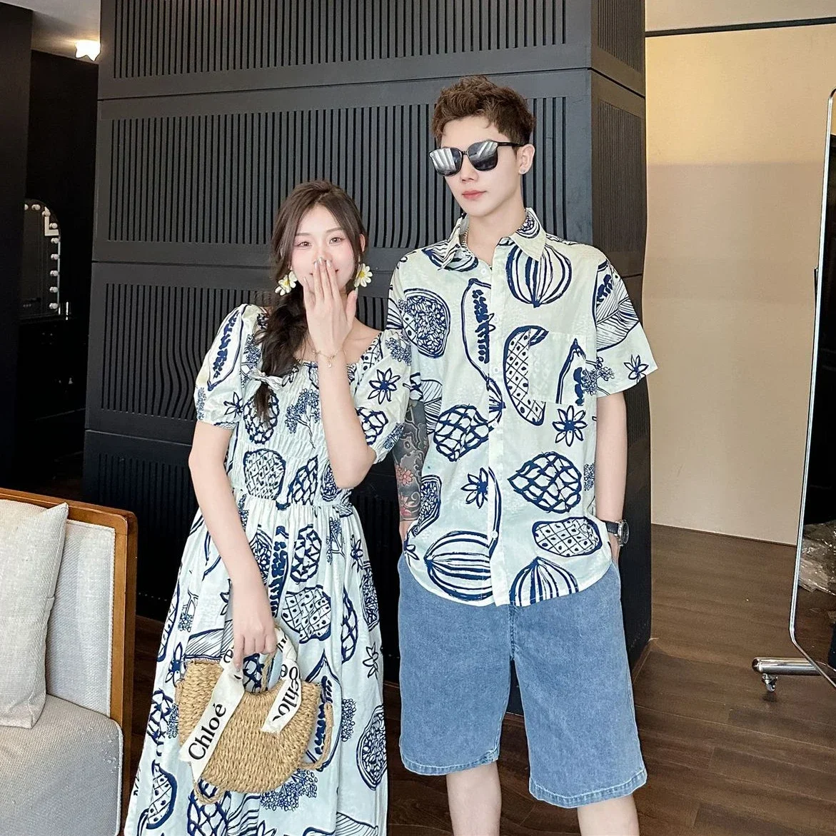 女性スモックドレス韓国姉妹家族服ママ娘兄弟服親子ドレスお父さ - Plant Parent Clothing のレビューと価格