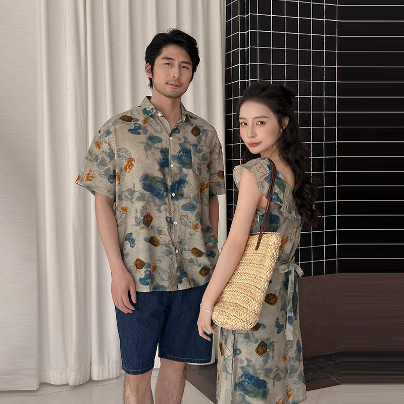 休暇地カップルルック家族お揃い服親子コーデママ娘ドレスパパ息 - Plant Parent Clothing のレビューと価格